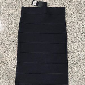 BCBG Max Azria "Leger" Black Pencil Skirt